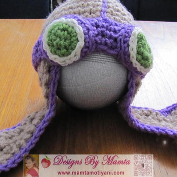 Crochet Aviator Hat Pattern With Goggles Earflaps For Newborn Baby