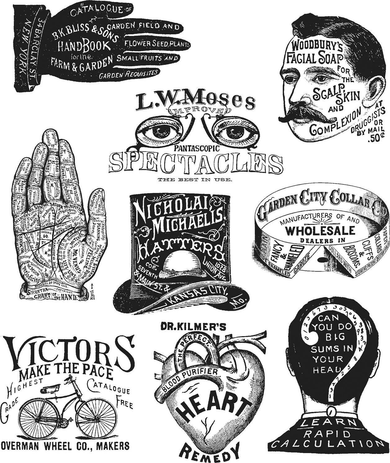 Stampers Anonymous Tim Holtz Cling Stamps 7"X8.5" - Eclectic Adverts