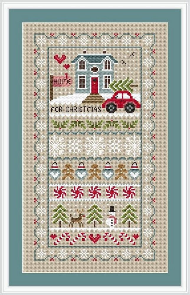 Little Dove Designs Home For Christmas Cross Stitch Kit - 16.51cm x 31.11cm