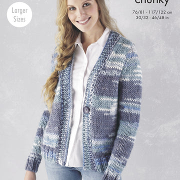 Cardigan & Sweater Knitted in King Cole Quartz Super Chunky - 5637 - Downloadable PDF