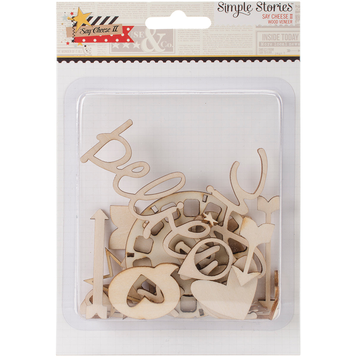 Simple Stories Say Cheese Ii Wood Veneer Shapes 28/Pkg - 124612