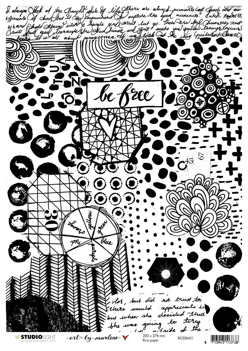 Studio Light Art By Marlene 4.0 Rice Paper Sheet A4 10/Pkg - NR. 01