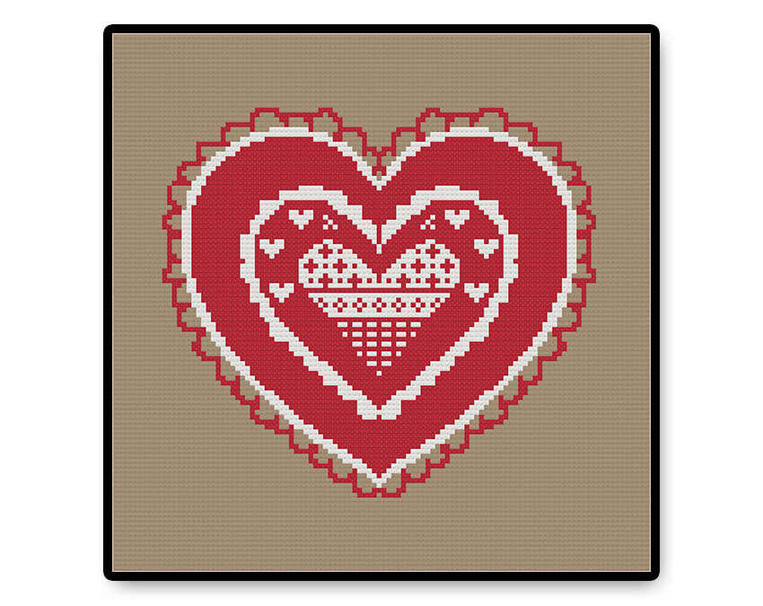 Valentine Heart - PDF Cross Stitch Pattern