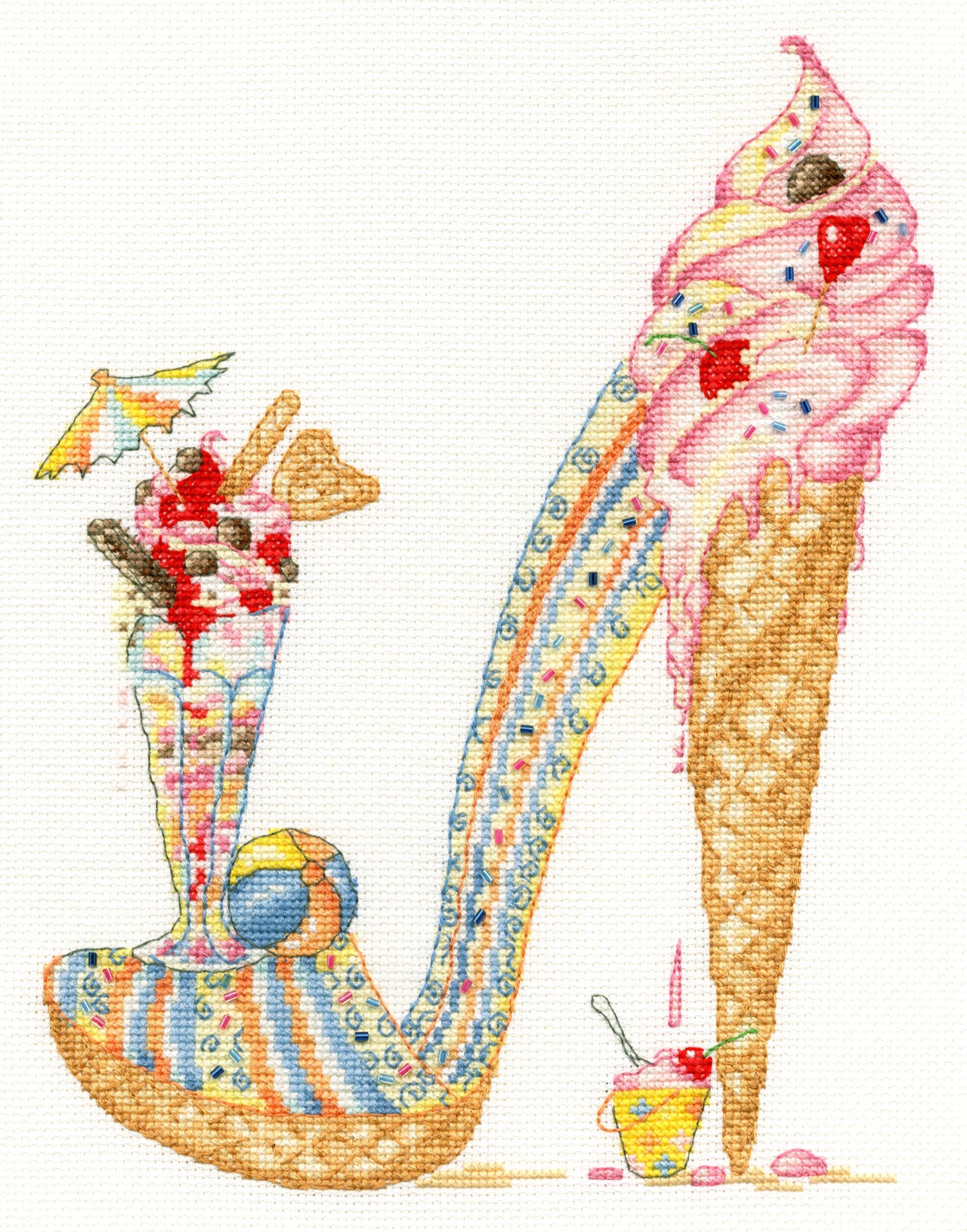 Bothy Threads Lazy Sundae Cross Stitch Kit - 22 x 28cm
