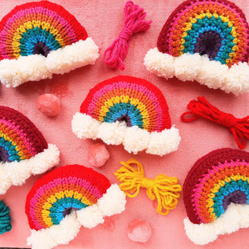Brighten Your Day Knit Rainbow Stuffie