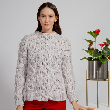 Nikka Cable Jumper - Jumper Knitting Pattern For Women in MillaMia Naturally Soft Super Chunky by MillaMia
