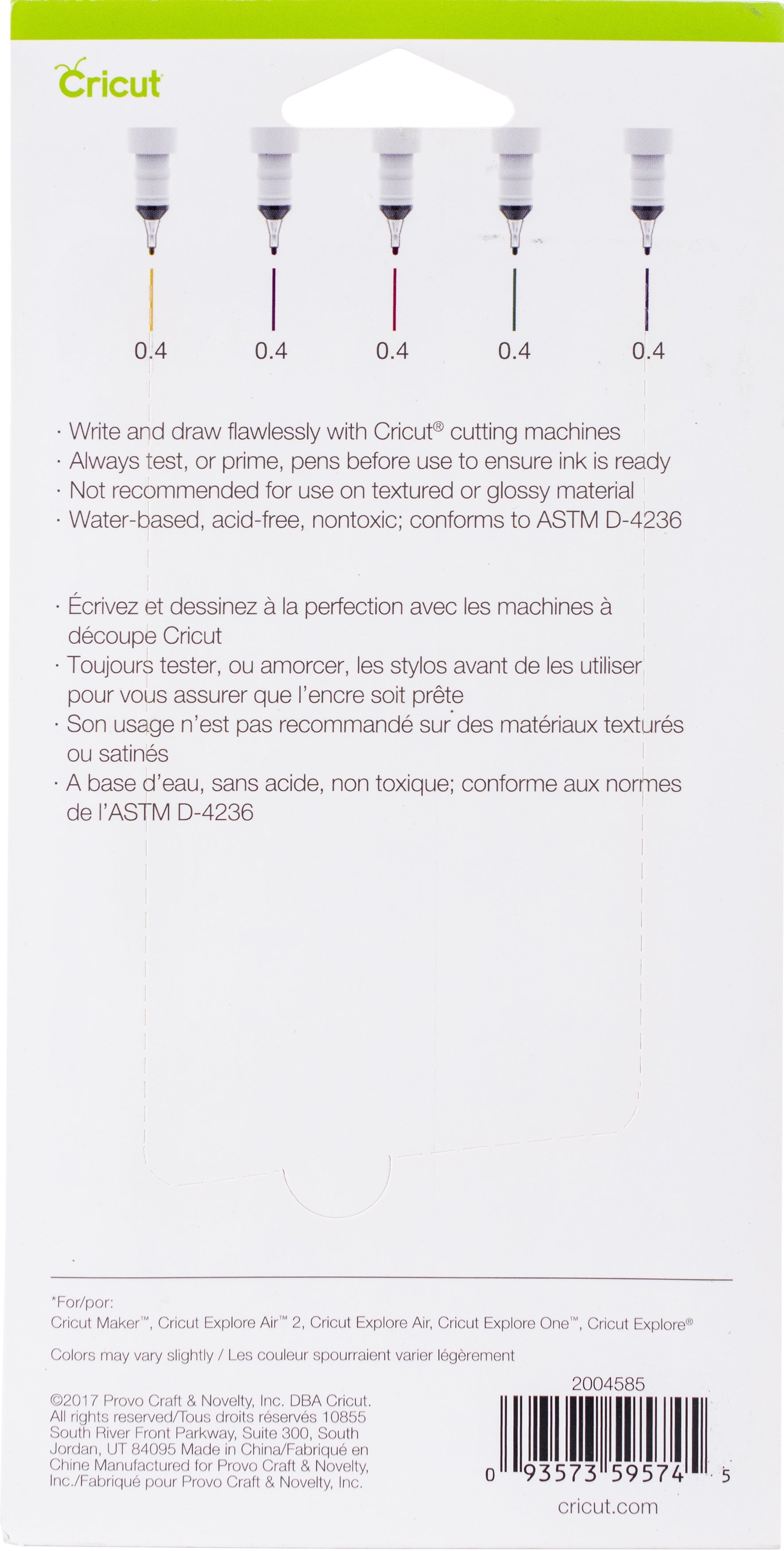 Cricut Extra Fine Point Pen Set 5/Pkg - Tapestry