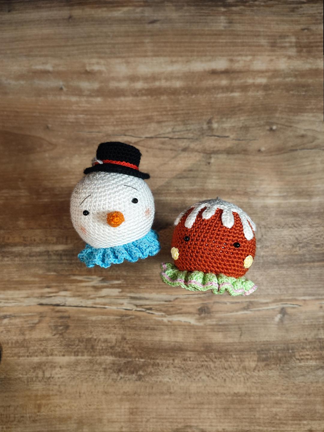 Gingerbread & Snowman Crochet Pattern Set