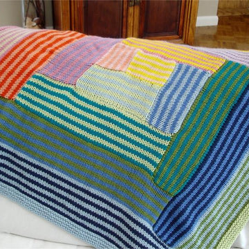 Striped Log Cabin Baby Blanket