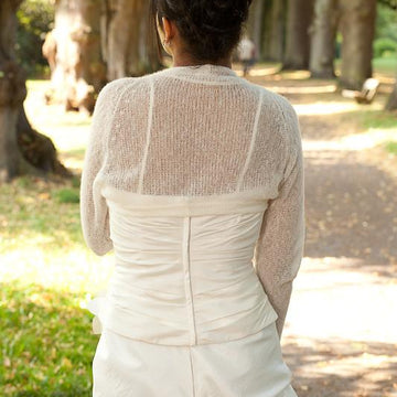 Shrug knitted with mohair