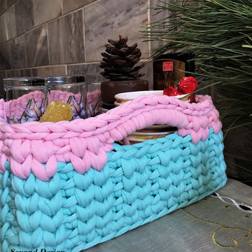 Zpagetti (t-shirt) yarn basket- 2 lines square