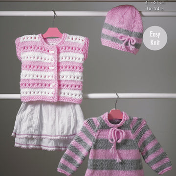 Cape Style Sweater, Hat & Cardigan in King Cole Chunky - 4229 - Downloadable PDF