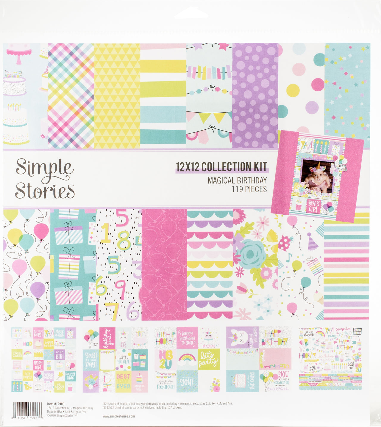 Simple Stories Collection Kit 12"X12" - Magical Birthday