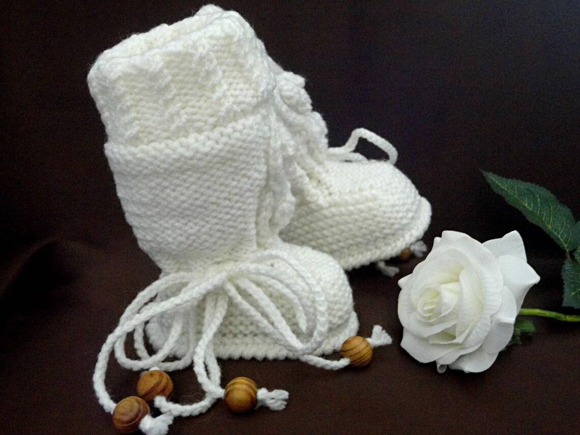 Knitting PATTERN Baby Booties Newborn Baby Boots Bobbles