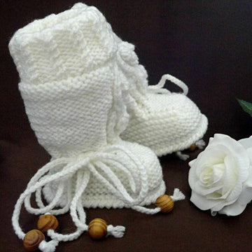 Knitting PATTERN Baby Booties Newborn Baby Boots Bobbles