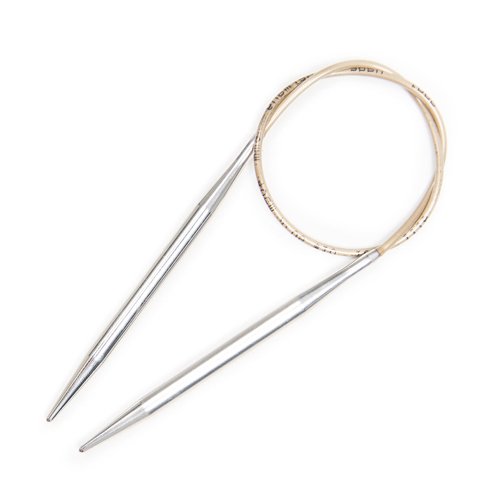 AddiClassic Circular Knitting Needle with Brass Tips and Gold Cords 40cm