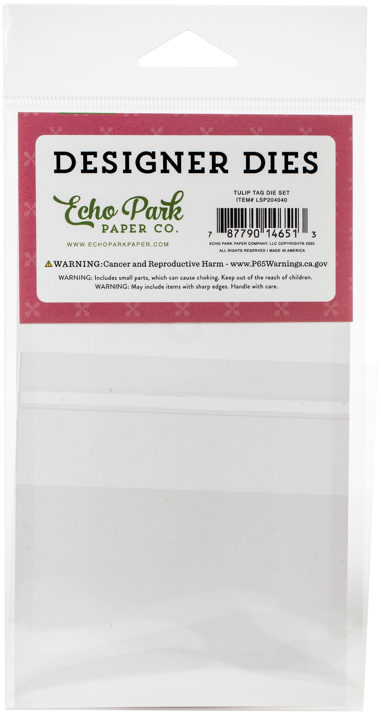 Echo Park Paper Echo Park Dies - Tulip Tag, I Love Spring