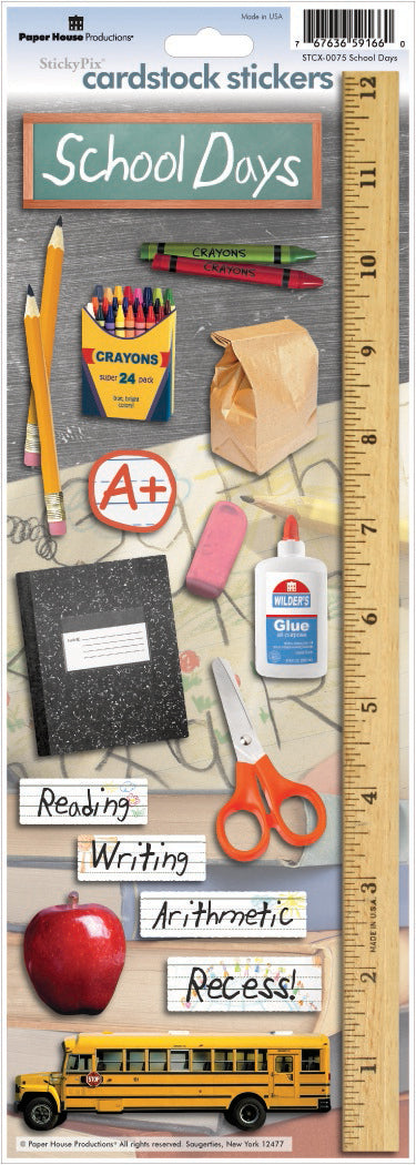 Paper House Cardstock Stickers 4.625"X13" - School Days