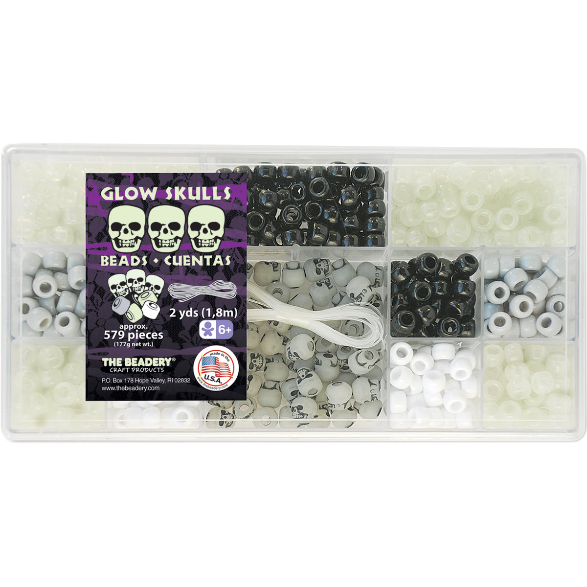 Beadery Bead Box Kit 6.25oz - Glow Skulls