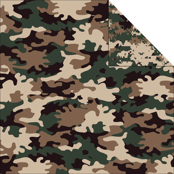 Reminisce Camouflaged Double-Sided Cardstock 12"X12" 25/Pkg - Woodland