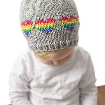 Rainbow Heart Hat