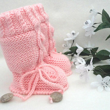Knitting PATTERN Baby Booties Newborn Baby Boots Bobbles