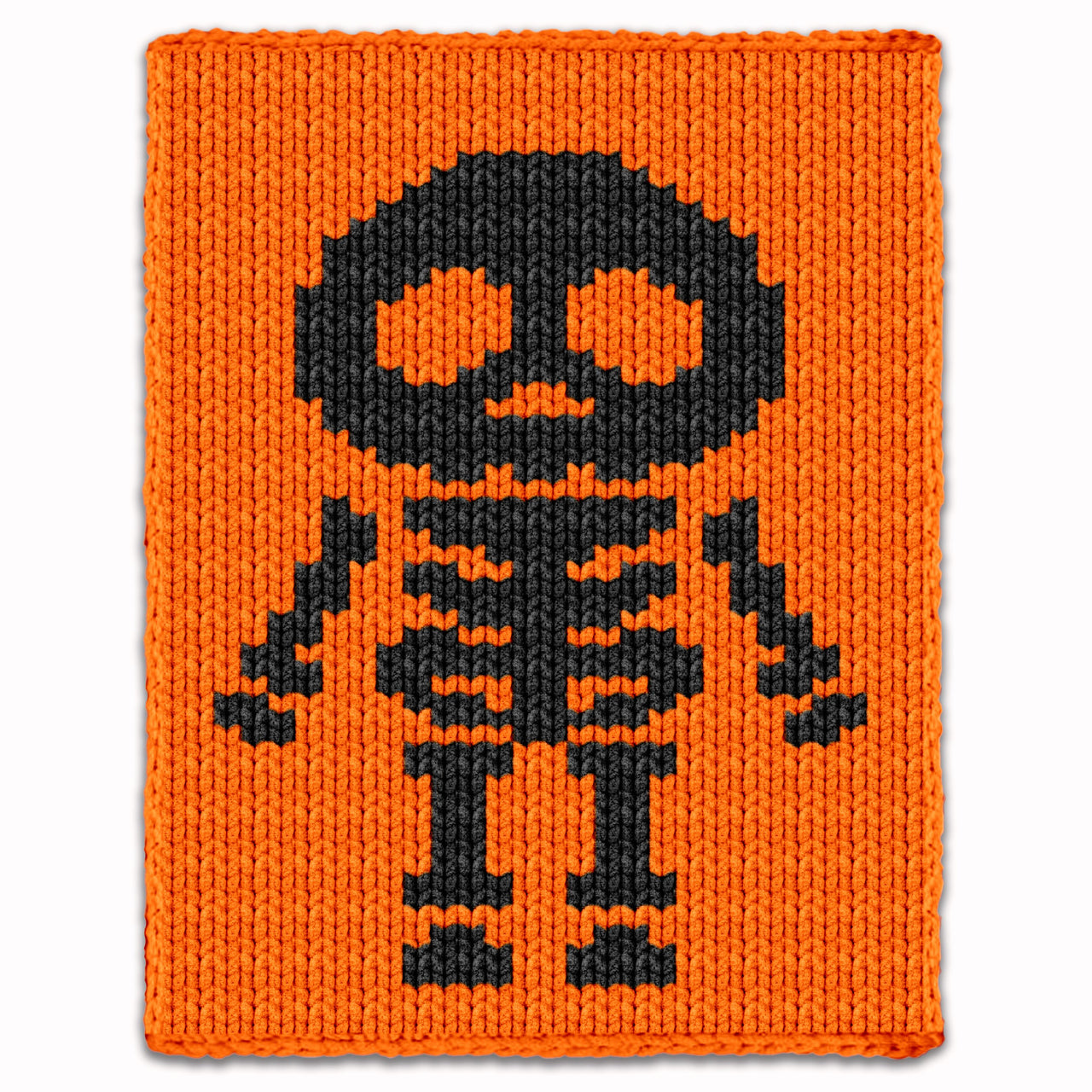 Halloween Skeleton - Chunky Blanket, Hand Finger Knitting Pattern
