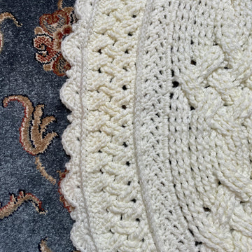 Bonnie's Aran Cabled Christmas Tree Skirt