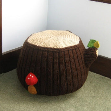 Knit Tree Stump Ottoman Pattern