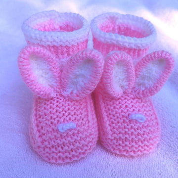 PINK Bunny Baby Booties