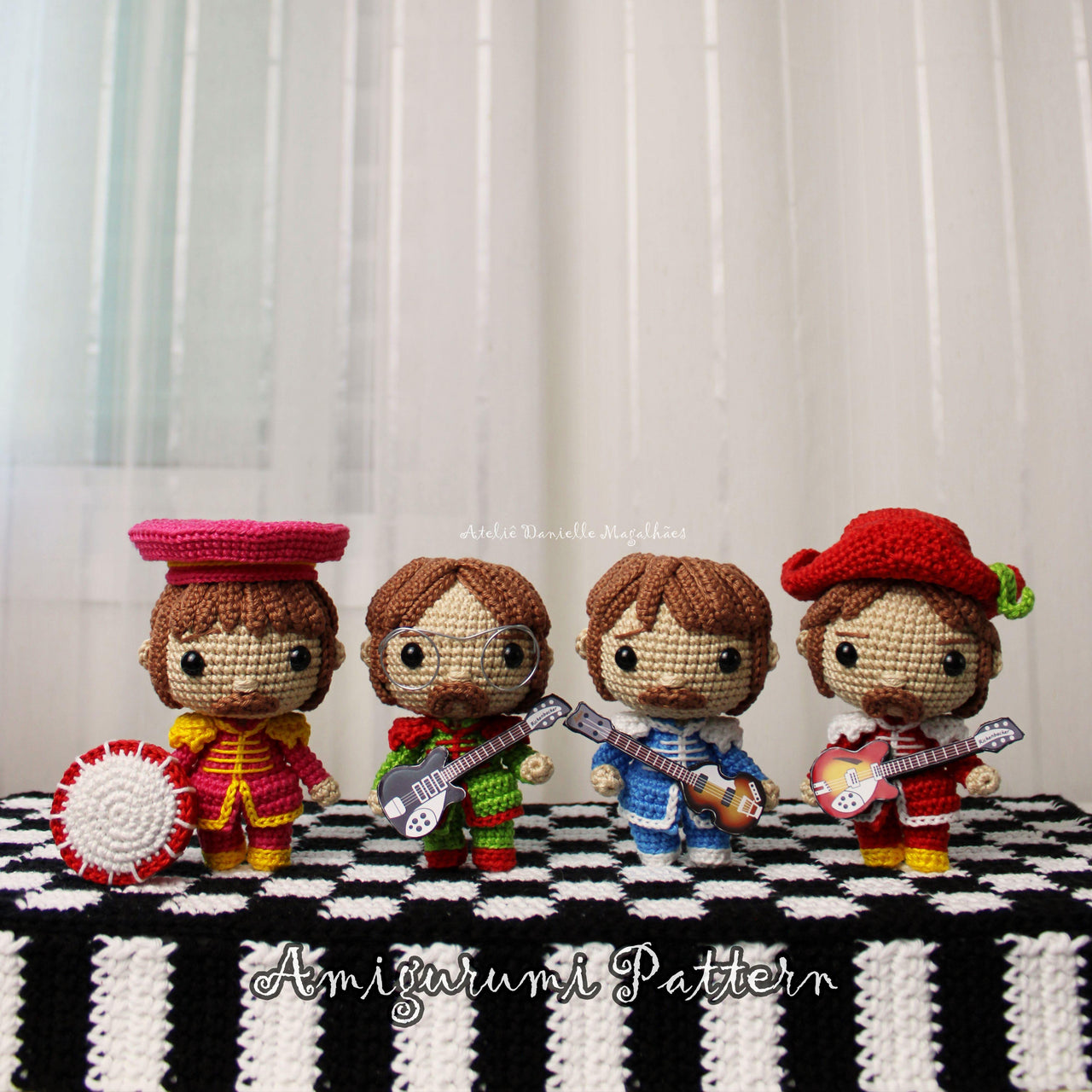 Chibi Beatles Amigurumi Crochet PDF Pattern