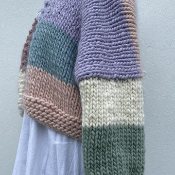 Olive - Colour Block Cardigan