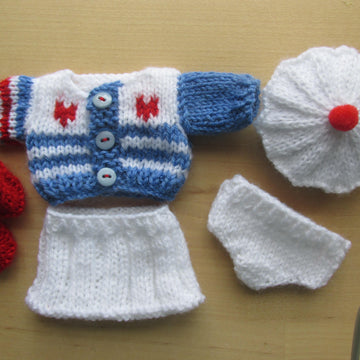 Stripe Cardigan Set for 5" Berenguer Baby