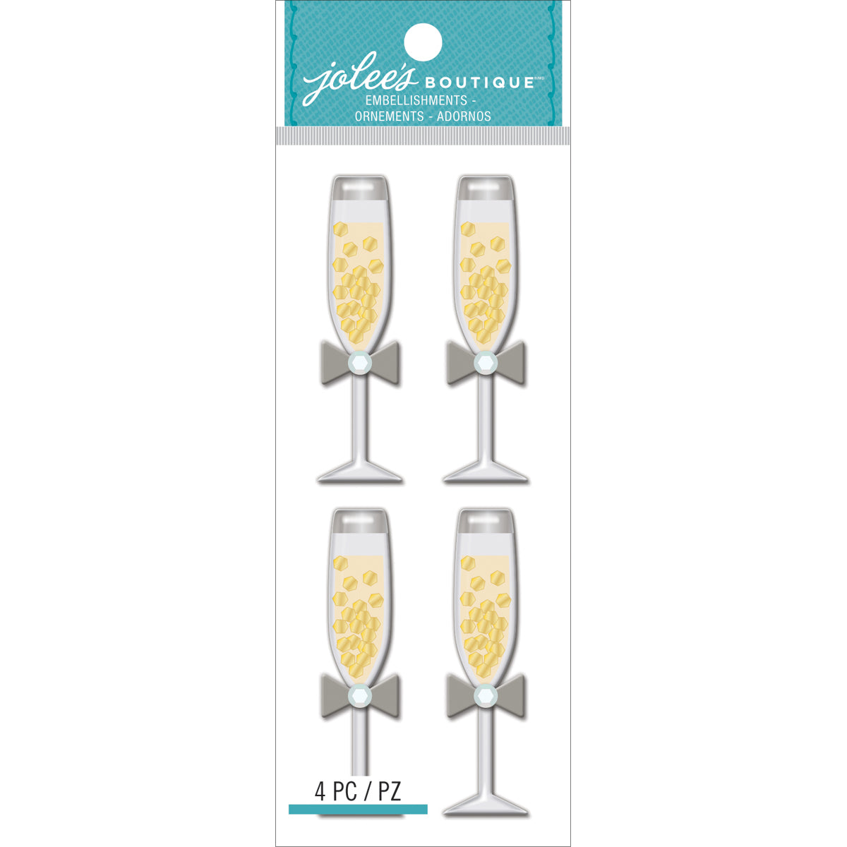 Jolee's Boutique Dimensional Stickers - Champagne Glasses