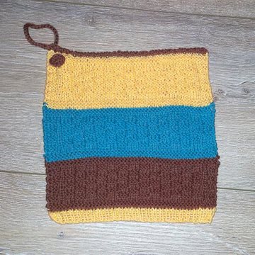 Gestricktes Spültuch-Quartett "Karo" mit Aufhänger