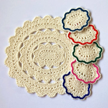 Oval placemat and coaster set by HueLaVive