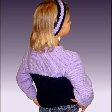Girls sweater knitting pattern with matching headband 301