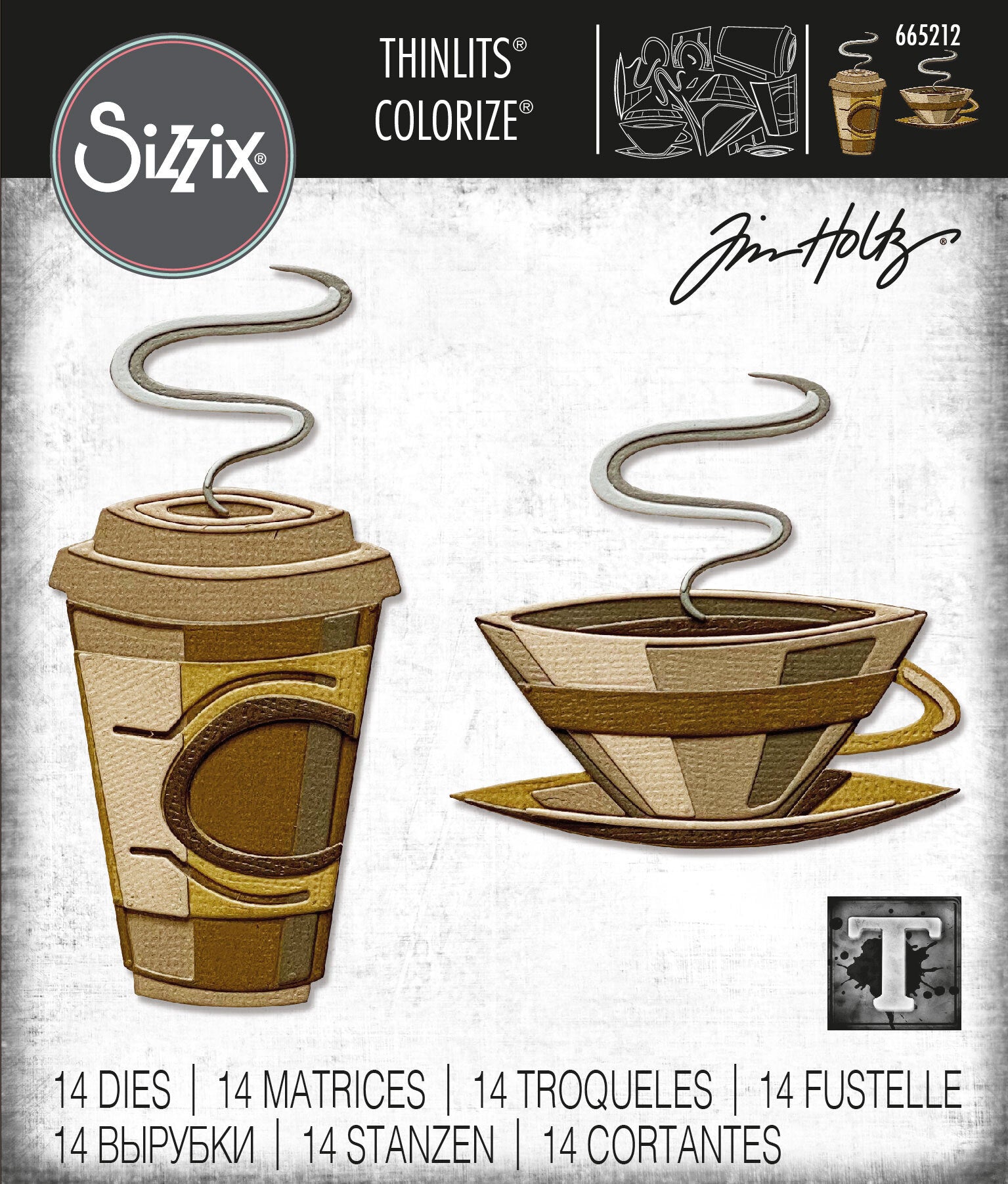 Sizzix Thinlits Die Set 15PK - Cafe Colorize by Tim Holtz