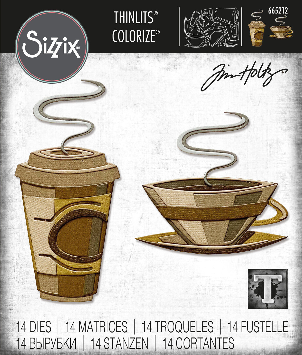 Sizzix Thinlits Die Set 15PK - Cafe Colorize by Tim Holtz
