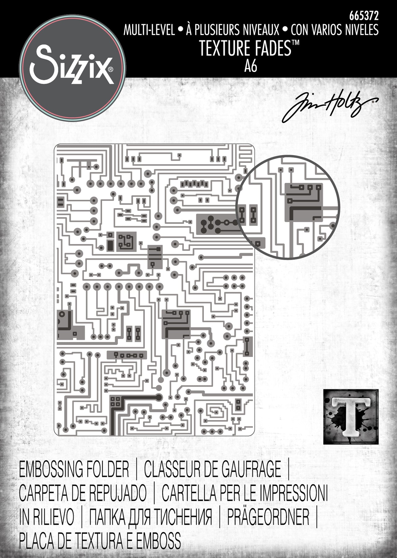 Sizzix Textured Impressions Multi-Level Embossing Folder - Circuit by Tim Holtz