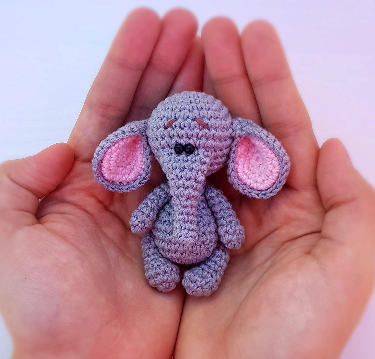 Crochet miniature elephant pattern PDF