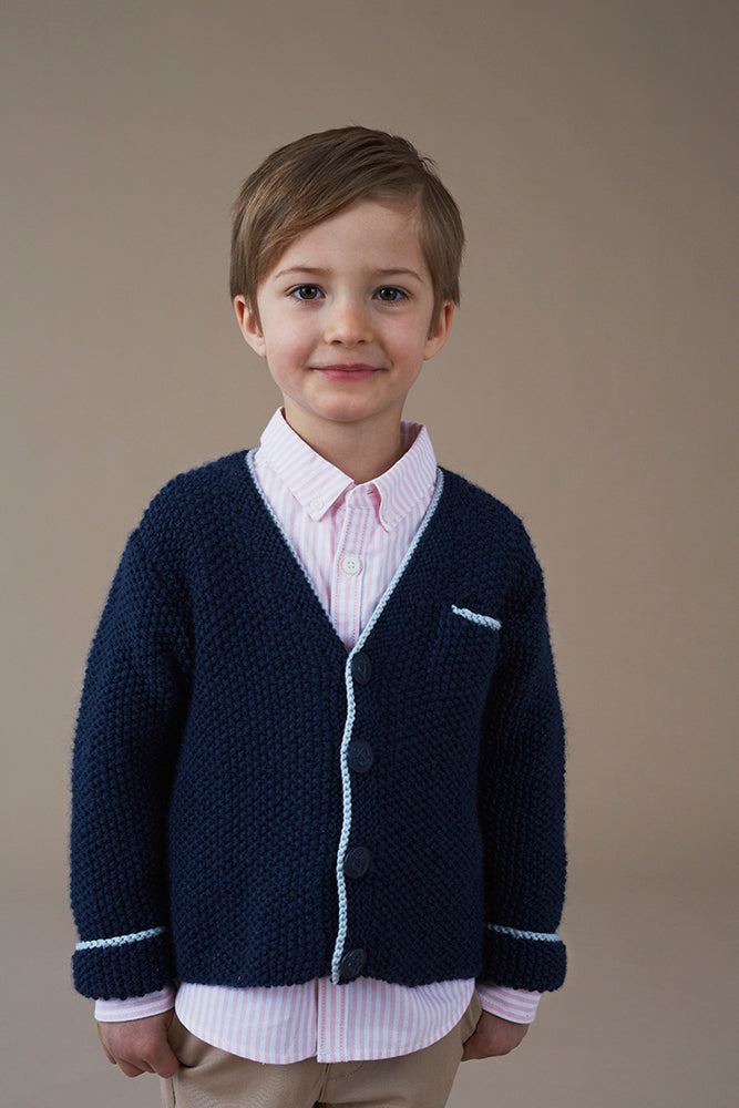 Nate Jacket - Knitting Pattern For Boys in Debbie Bliss Cashmerino Aran