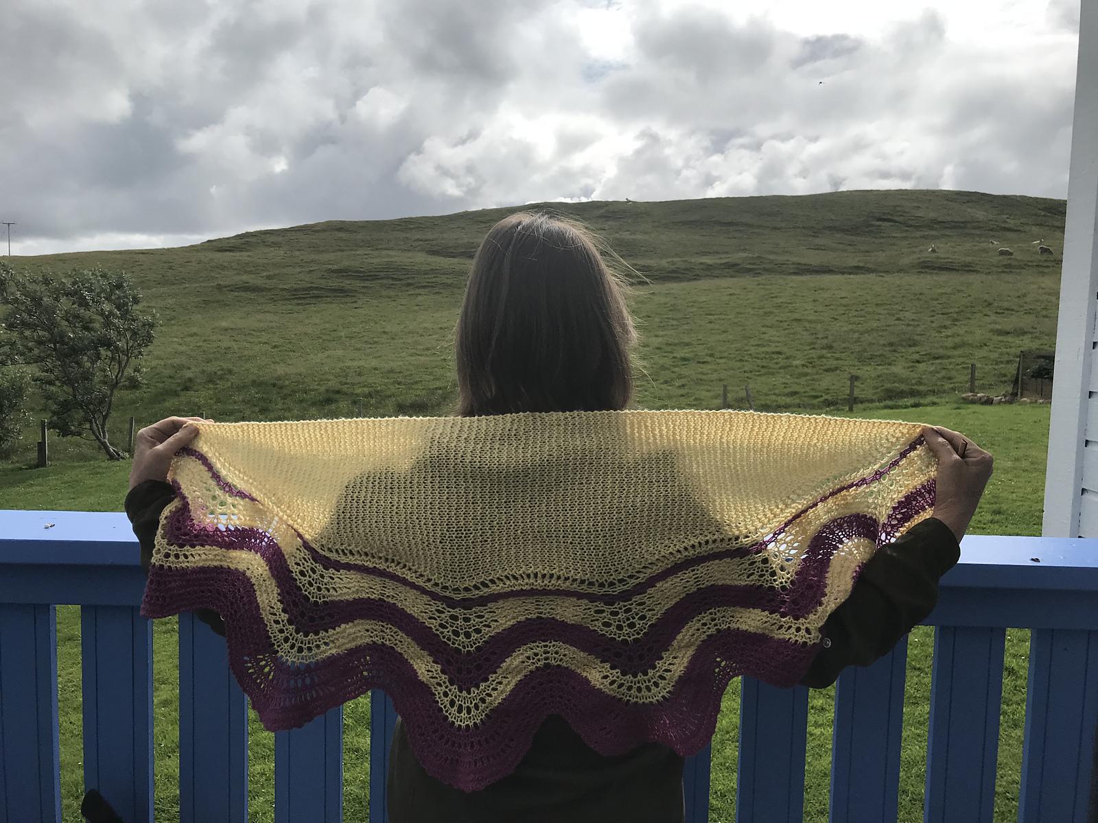 Rhubarb and Custard Shawl