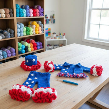 Baby Ruffled Patriotic Outfit 3 Month Crochet Pattern