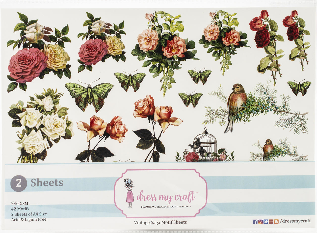 Dress My Craft Image Sheet 240gsm A4 2/Pkg - Vintage Saga