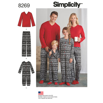Simplicity Child's Girls' and Boys' Jumpsuit and Teens' and Adults' Trousers and Knit Top 8269 - Paper Pattern, Size A (XS - L / XS - XL)