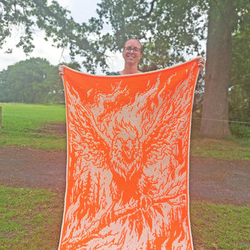 Flameborn Phoenix | Fantasy Crochet Blanket
