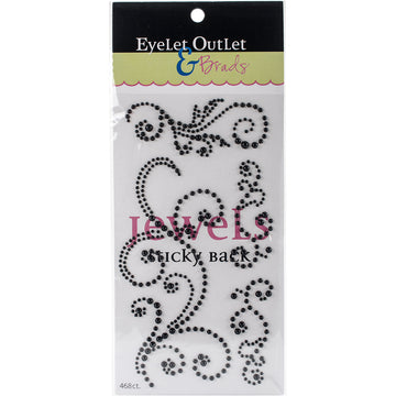 Eyelet Outlet Adhesive Pearl Swirls 468/Pkg - Black