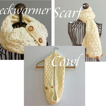 Knit Buttoned Cowl Scarf