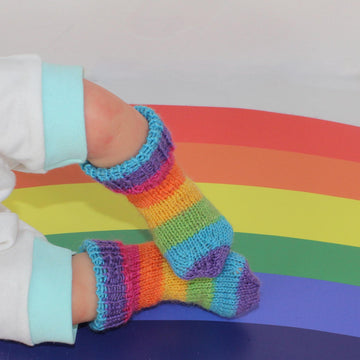 Preemie Baby Very Easy No heel Rainbow Socks Circular